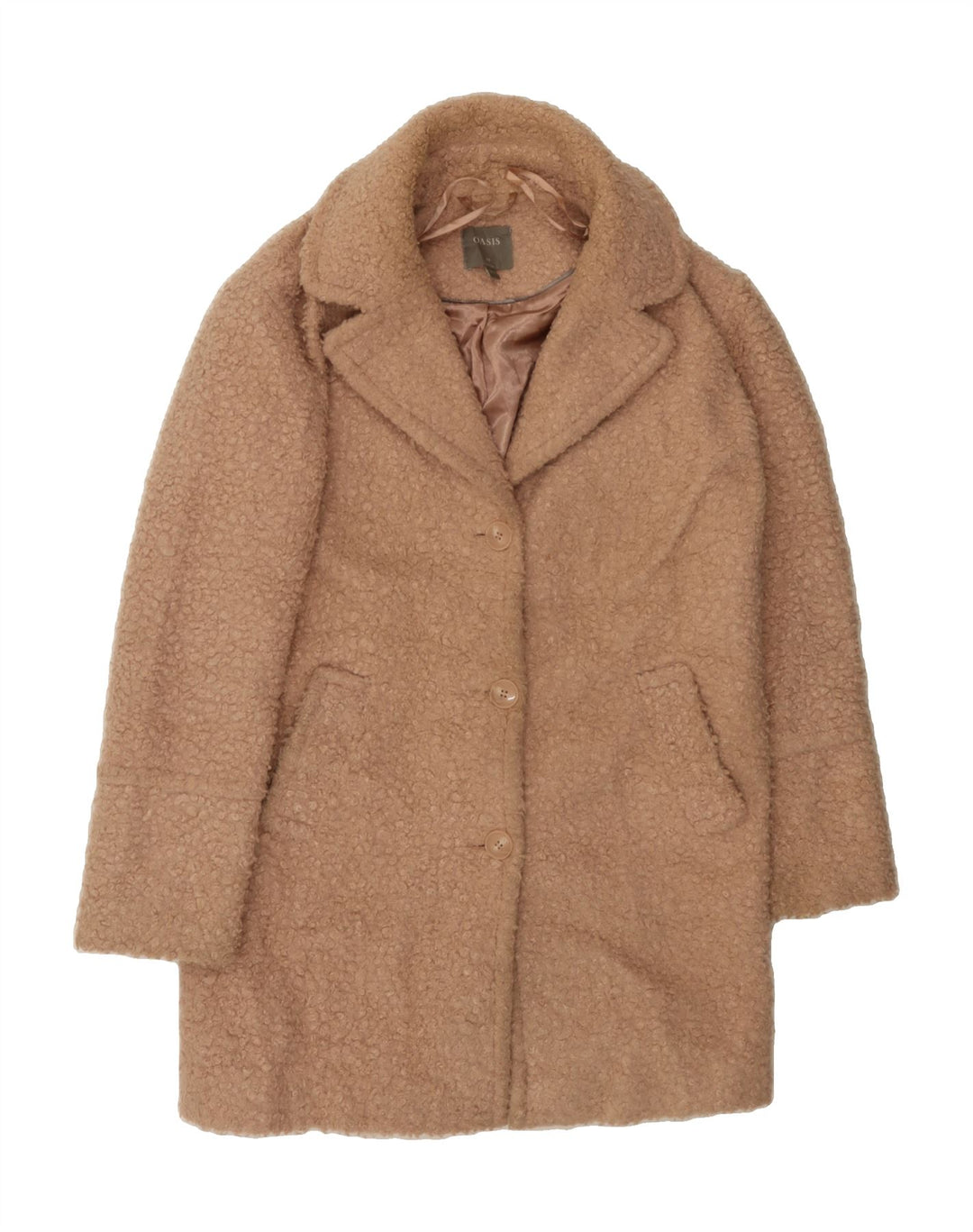 OASIS Womens Oversized Teddy Bear Overcoat UK 6 XS Beige Polyester Vintage Oasis and Second-Hand Oasis from Messina Hembry 