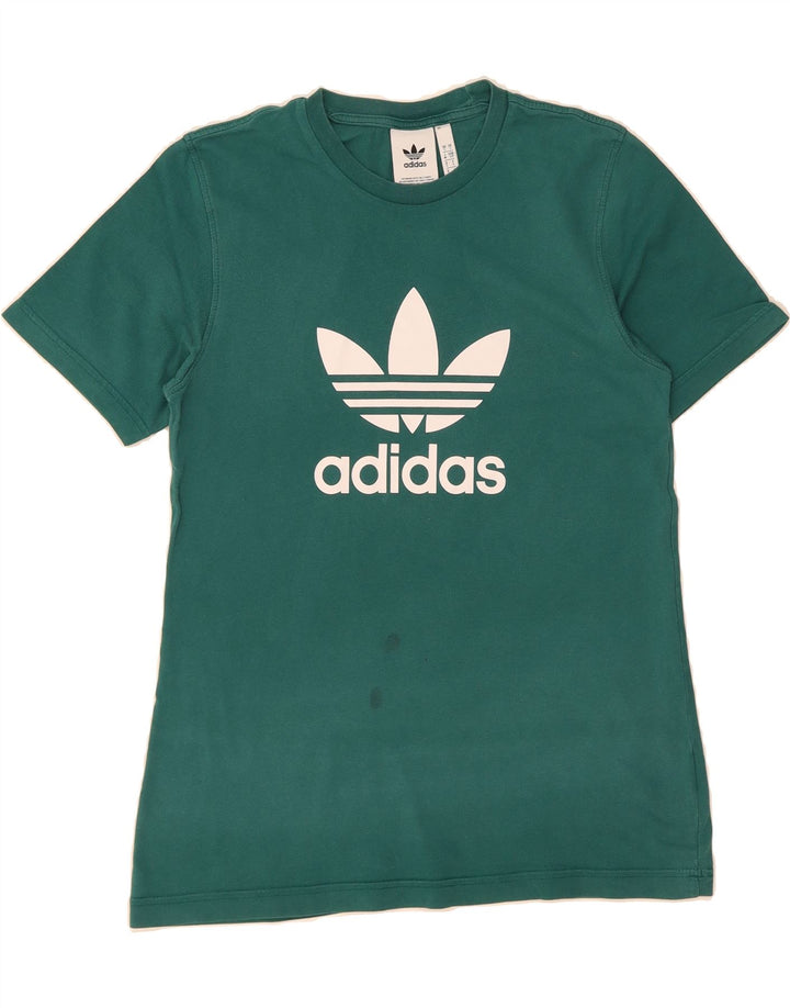 ADIDAS Mens Graphic T-Shirt Top Small Green Vintage Adidas and Second-Hand Adidas from Messina Hembry 