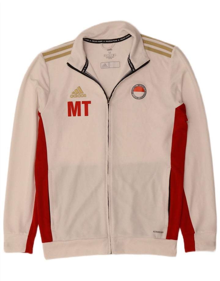 Adidas Mens Aeroready Tracksuit Top Jacket Medium Off White Colourblock