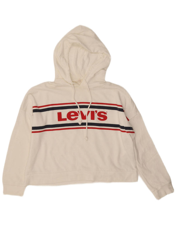 Maglione con cappuccio grafico oversize da donna Levi's UK 10 Small White Striped