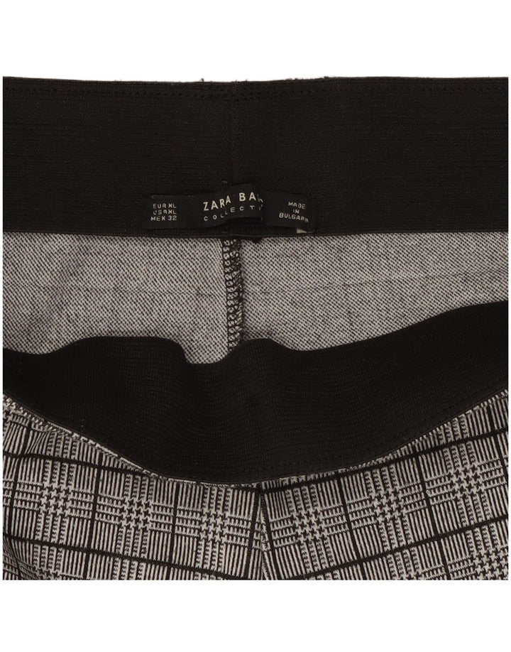 Zara Womens Leggings UK 18 XL  Grey Houndstooth