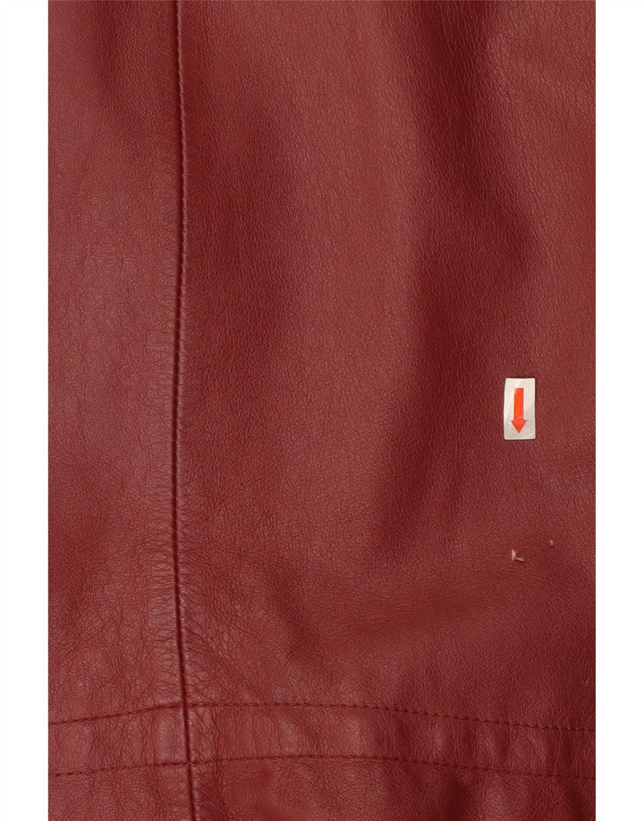 VINTAGE Womens Leather Jacket UK 16 Large Burgundy Vintage Vintage and Second-Hand Vintage from Messina Hembry 