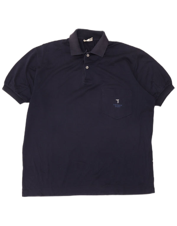 Trussardi Herre Polo Shirt IT 50 Medium Navy Blue
