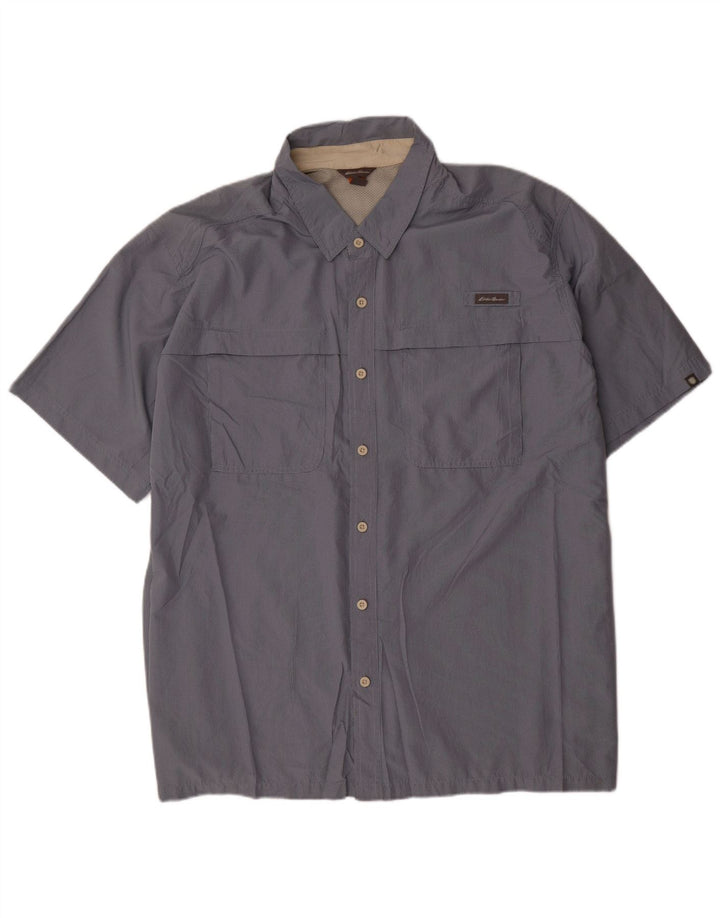 EDDIE BAUER Camisa Manga Corta Hombre 3XL Azul Poliéster