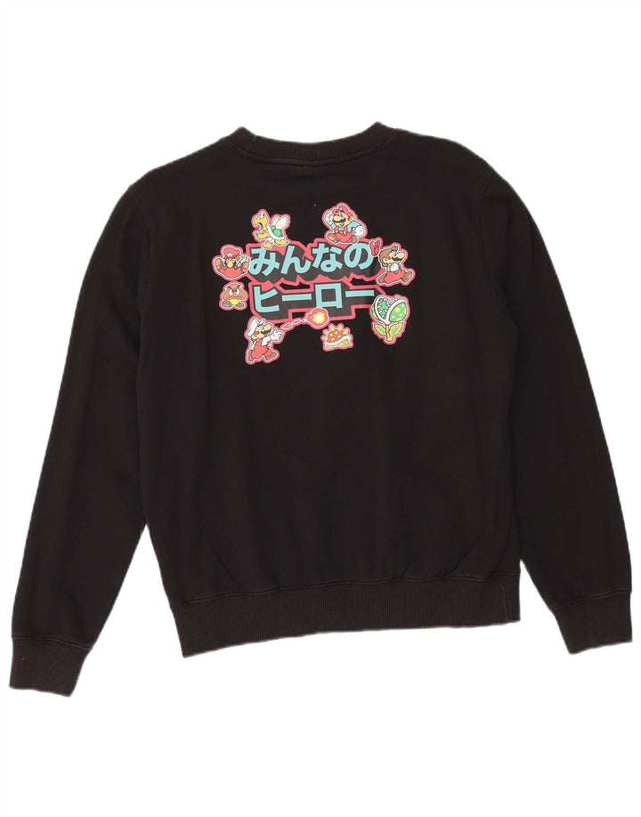 Champion Womens Graphic Sweatshirt Jumper UK 14 Medium Black
