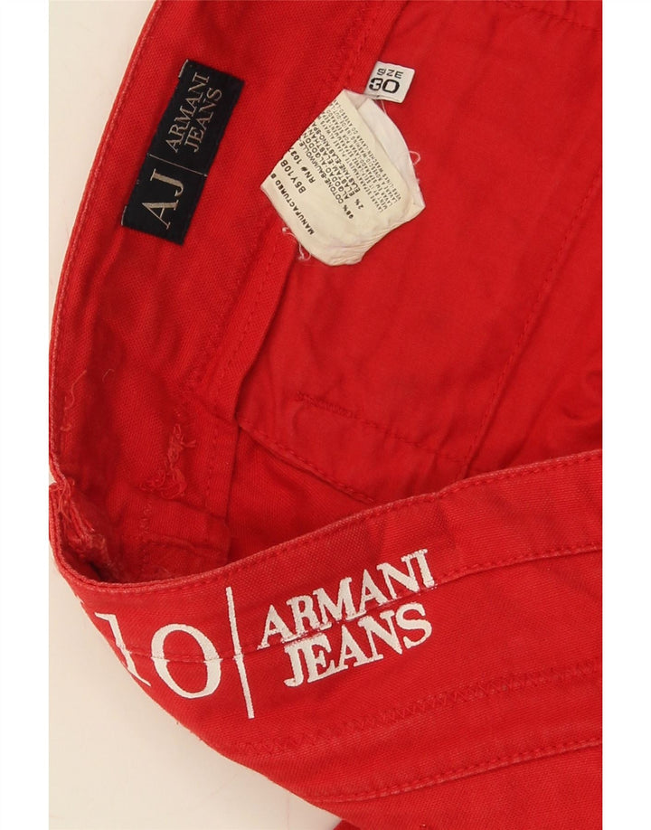 ARMANI Womens Loose Jeans W30 L29 Red Cotton Vintage Armani and Second-Hand Armani from Messina Hembry 