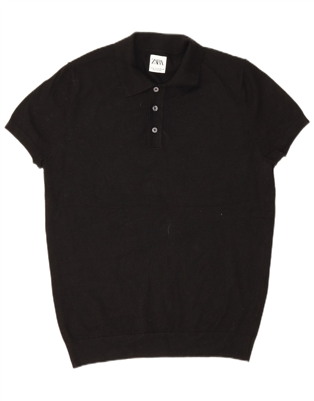Zara Mens Polo Shirt Medium Black