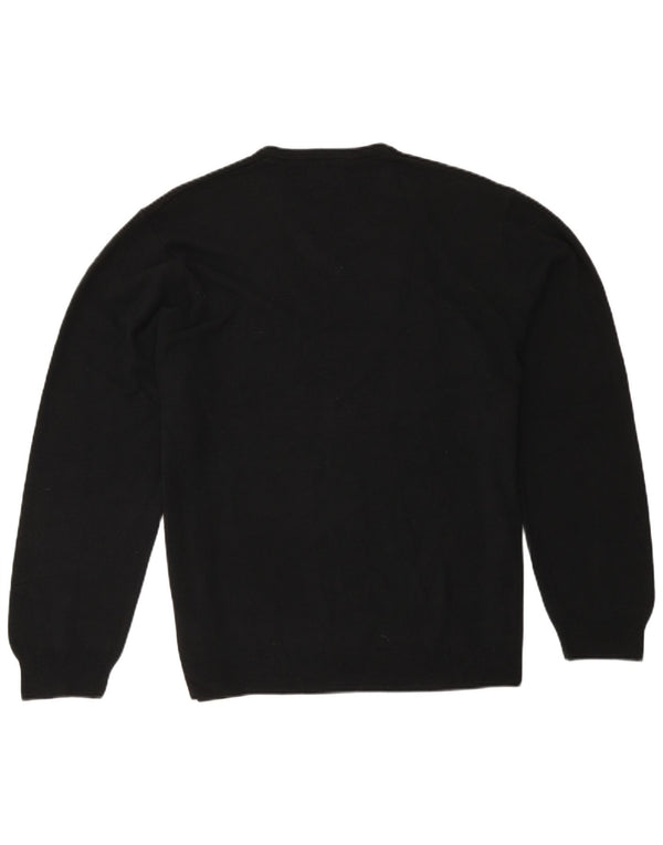 Marks & Spencer Mens Regular Fit V-Neck Jumper Sweater 2XL Black Acrylic
