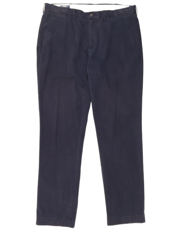 Polo Ralph Lauren Mens Slim Chino Trousers W38 L34 Navy Blue Cotton