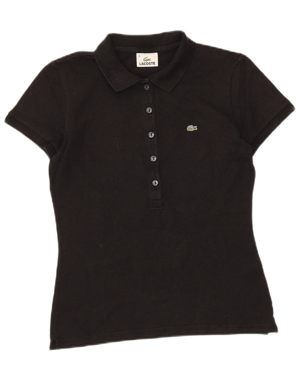 Lacoste Dame Polo Shirt Størrelse 38 Medium Sort Bomuld
