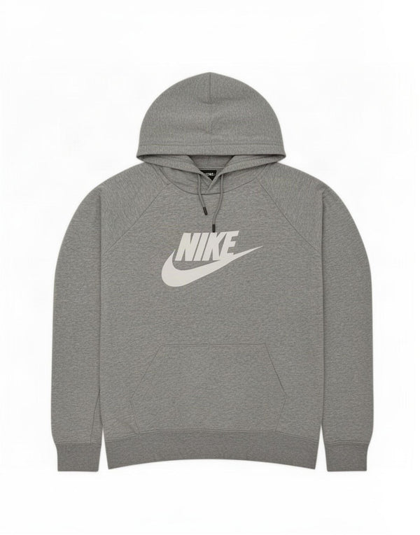 Nike Pull à capuche graphique pour femme UK 14 Gris moyen chiné en coton