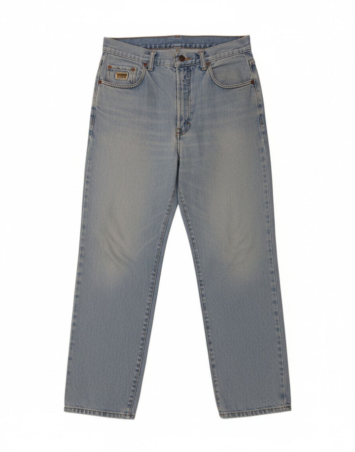 CASSUCI Mens Straight Jeans W34 L30 Blue Cotton