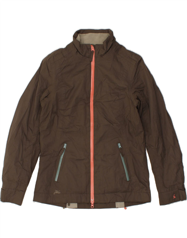 JOULES Womens Windbreaker Jacket UK 10 Small Brown Polyester Vintage Joules and Second-Hand Joules from Messina Hembry 