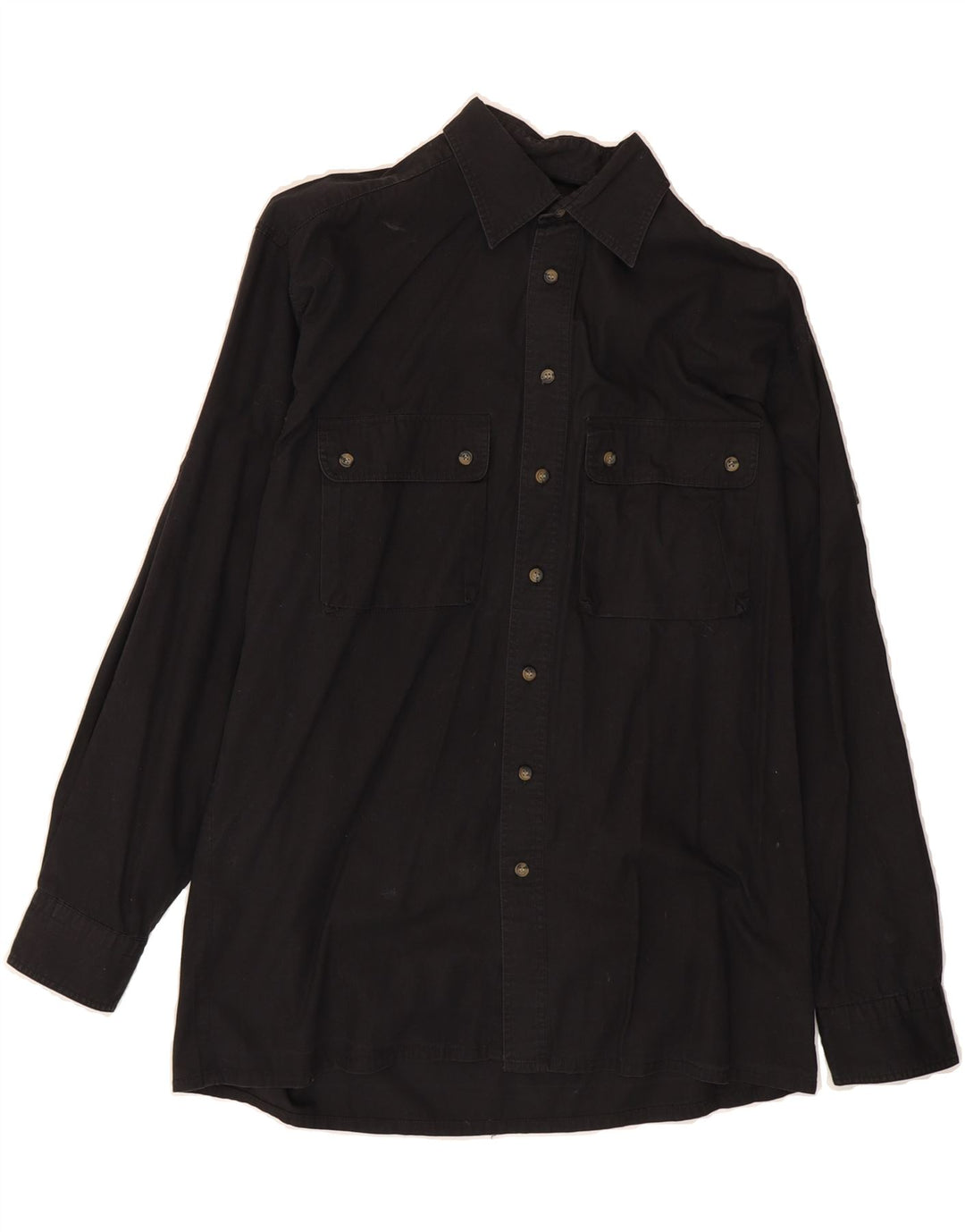 VINTAGE Mens Shirt Size 37/38 Small Black Cotton Vintage Vintage and Second-Hand Vintage from Messina Hembry 