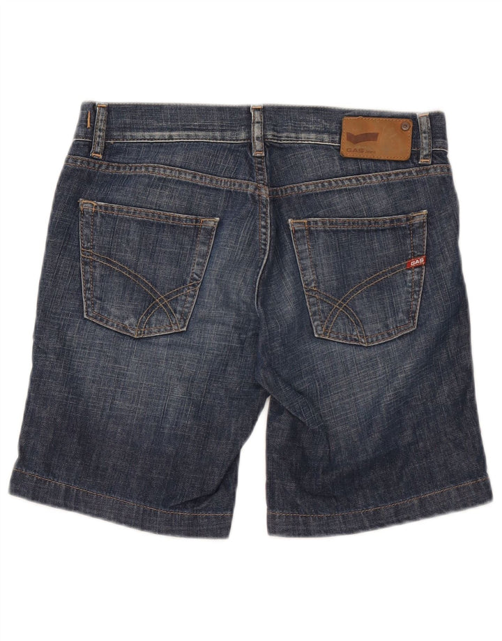 Gas Mens Denim Shorts W30 Medium Navy Blue Cotton
