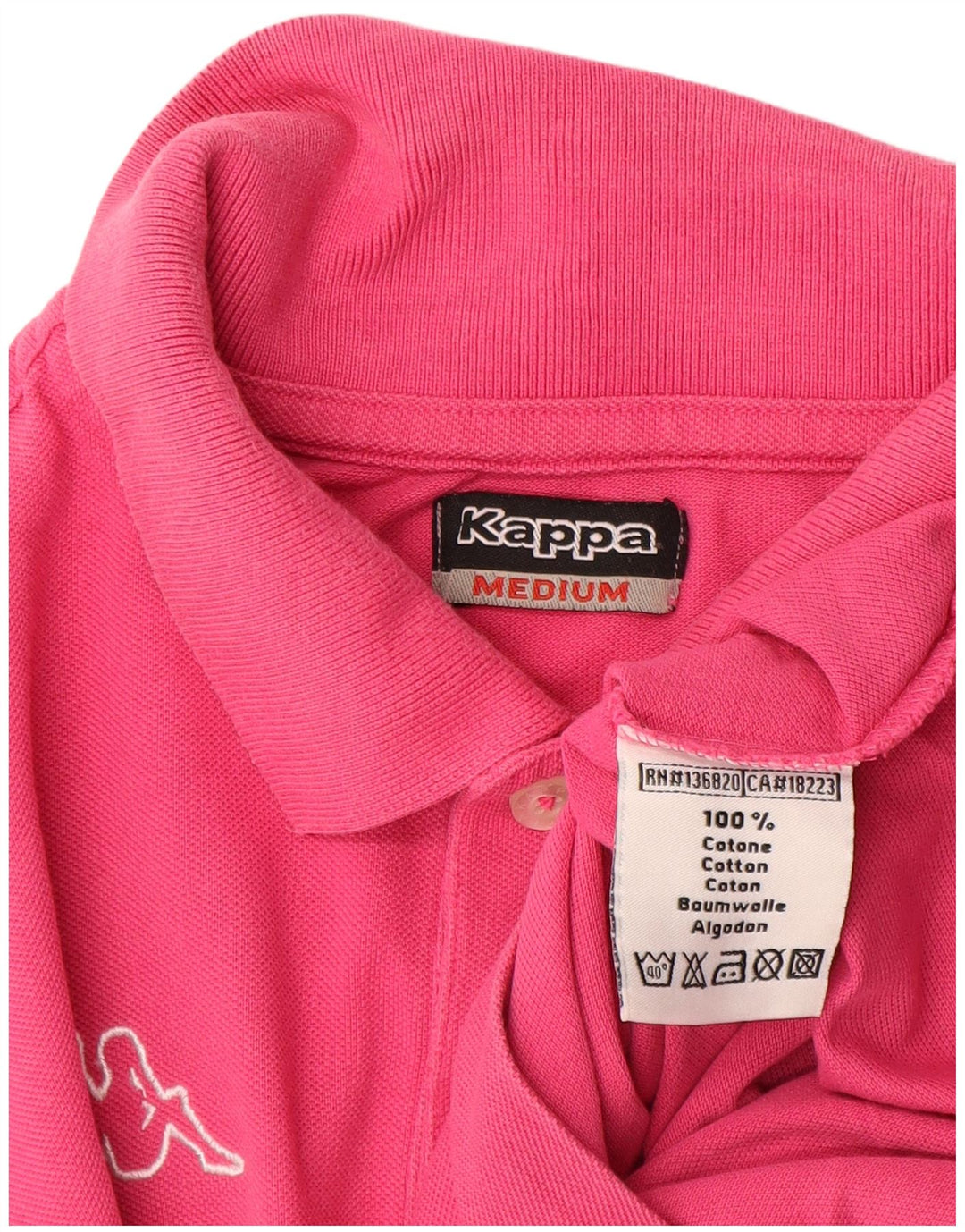 Kappa Mens Graphic Polo Shirt Medium Pink Cotton