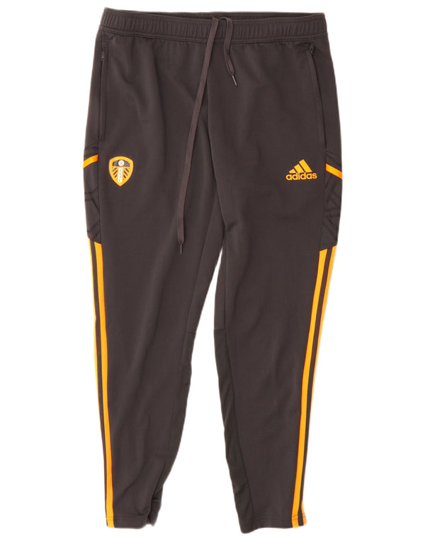 Pantaloni da tuta da uomo Adidas Leeds United FC grandi in poliestere grigio