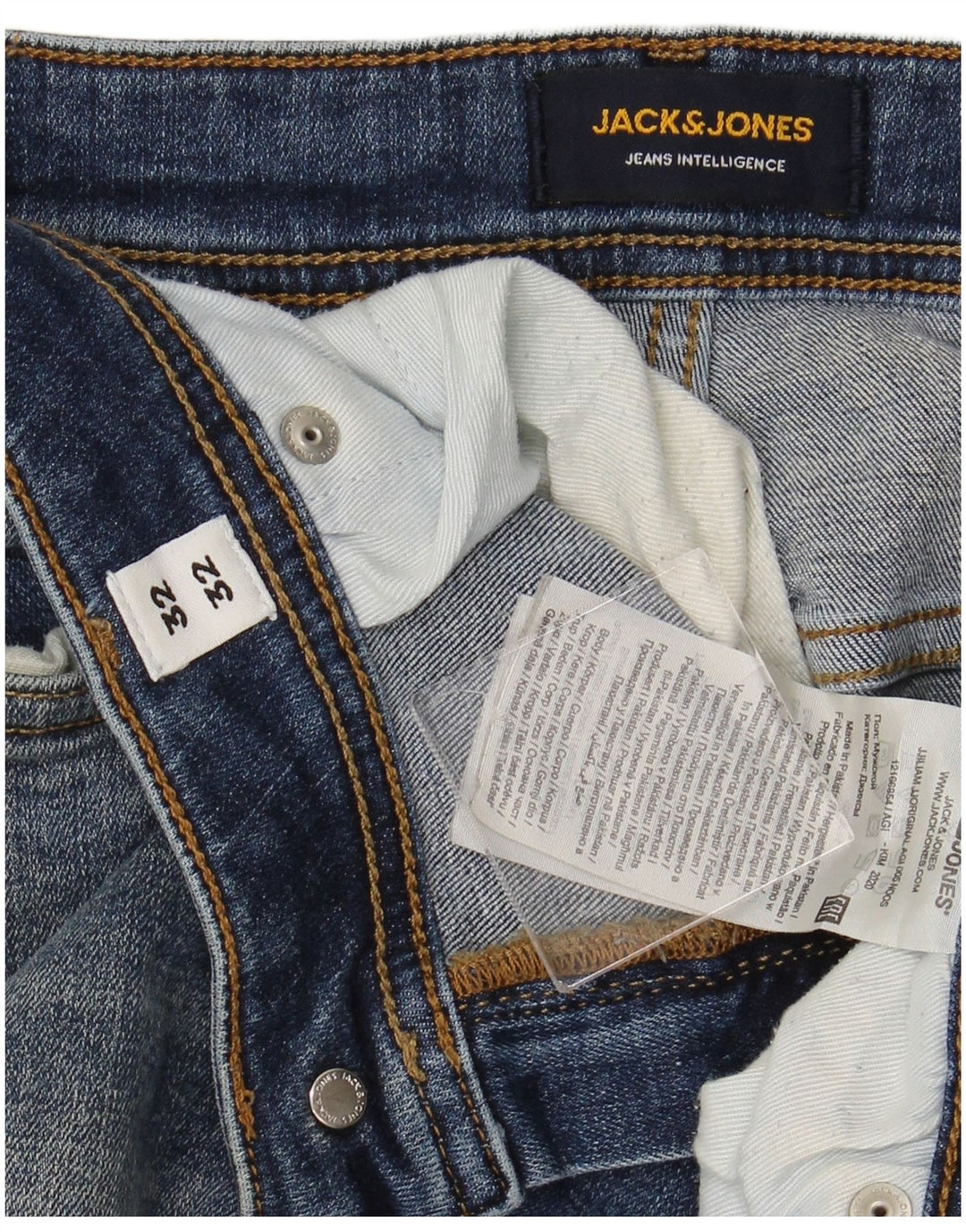 JACK & JONES Mens Slim Jeans W32 L32 Blue Polyester