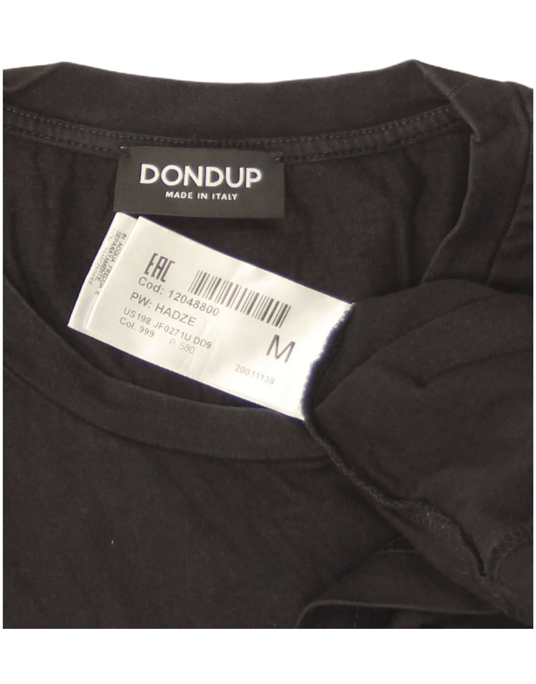 Dondup Mens T-Shirt Top Medium Black Cotton