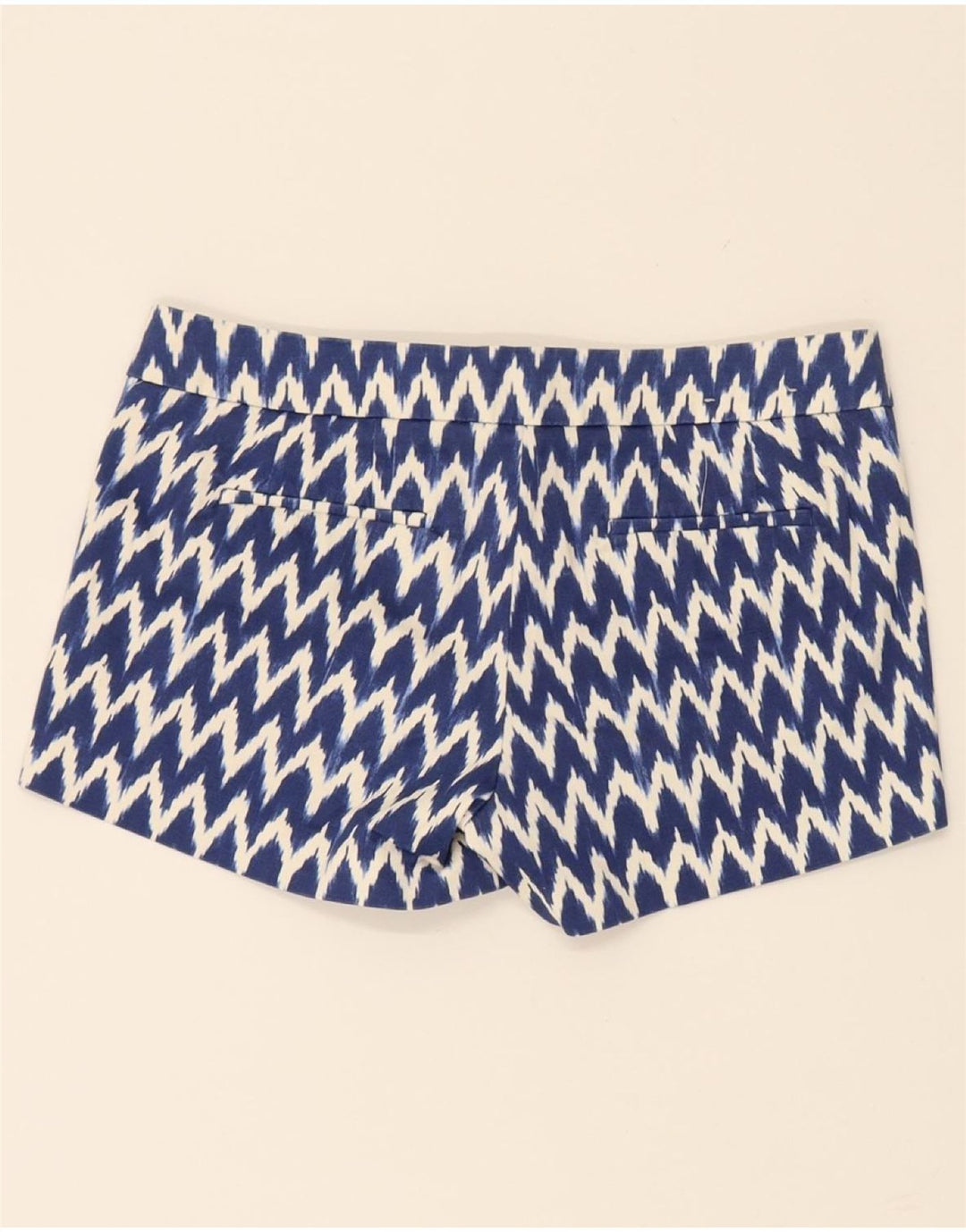 J. CREW Womens Chino Shorts US 8 Medium W33 Blue Chevron Cotton Vintage J. Crew and Second-Hand J. Crew from Messina Hembry 