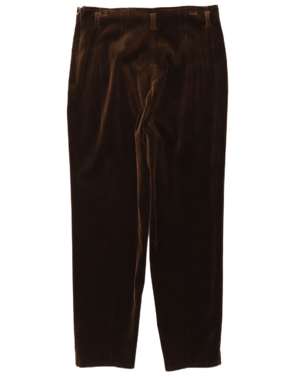 Pantaloni corti in velluto affusolati da donna vintage W30 L26 Marrone