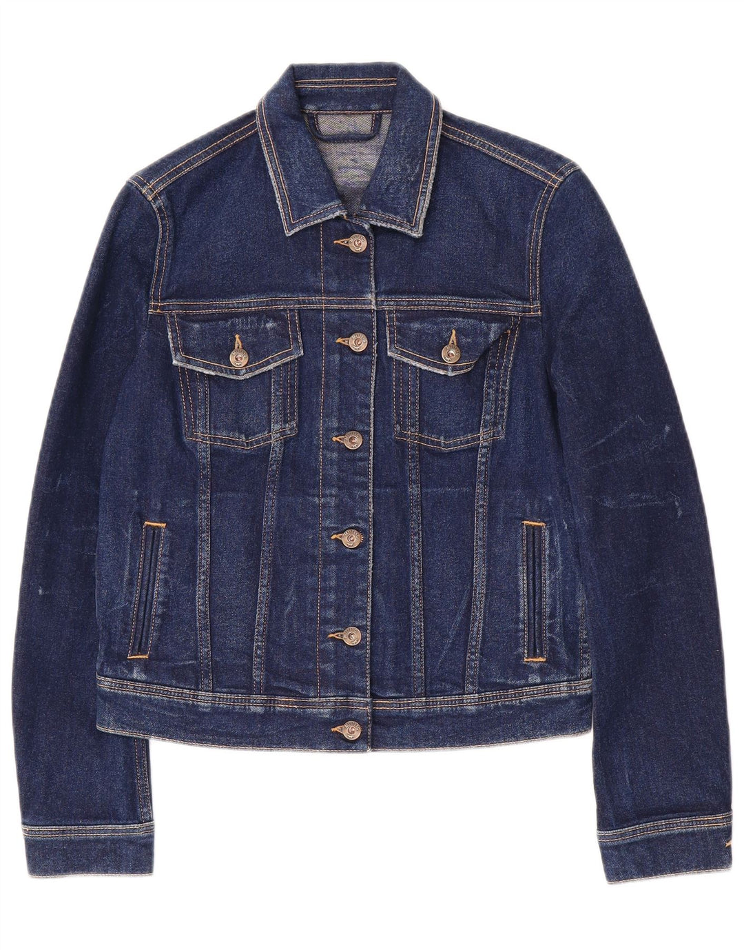 MUSTANG Womens Denim Jacket UK 14 Medium Navy Blue