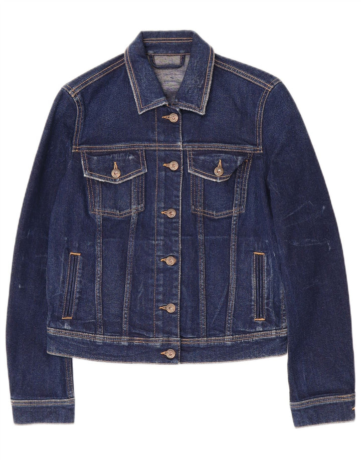 MUSTANG Womens Denim Jacket UK 14 Medium Navy Blue