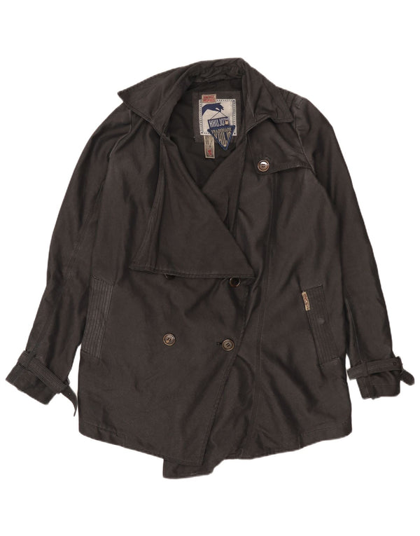 KHUJO Oversized Trench Coat til kvinder UK 10 Lille sort polyester