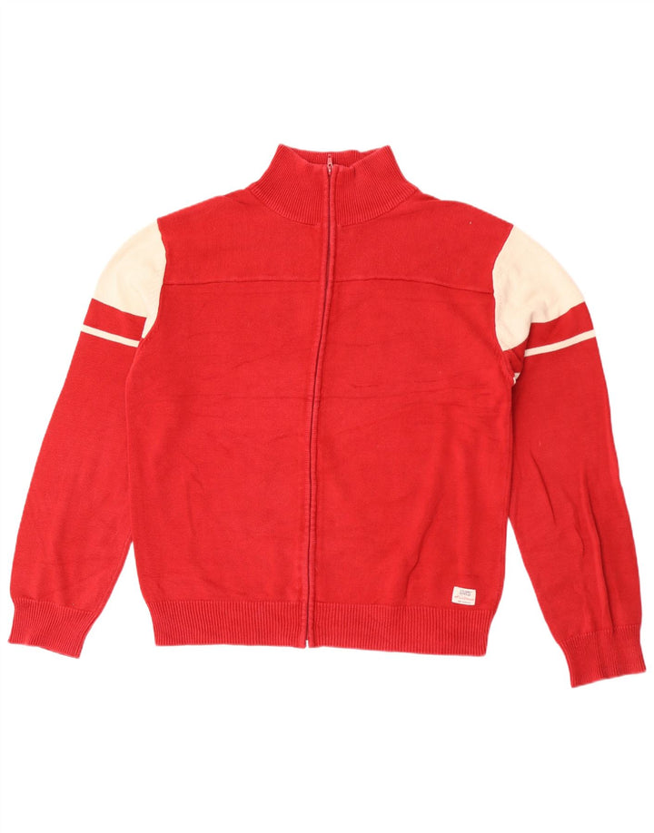 Levi's Mens Cardigan Sweater XL Red Colourblock