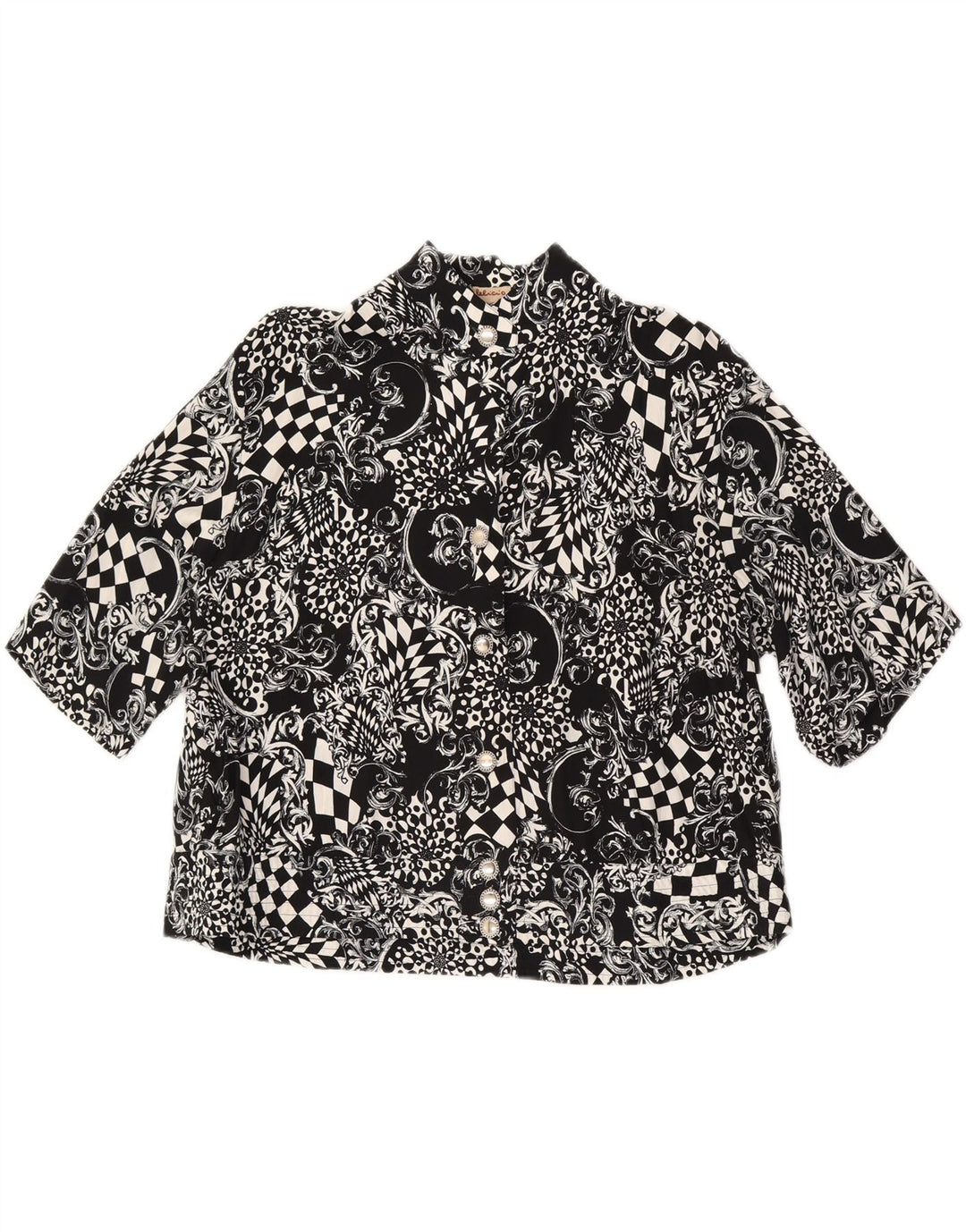 FELICIA Womens Oversized Shirt Blouse IT 44 Medium Black Paisley Vintage Felicia and Second-Hand Felicia from Messina Hembry 