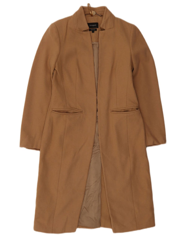 Marks & Spencer Womens Autograph Overcoat UK 8 Small Brown Wool