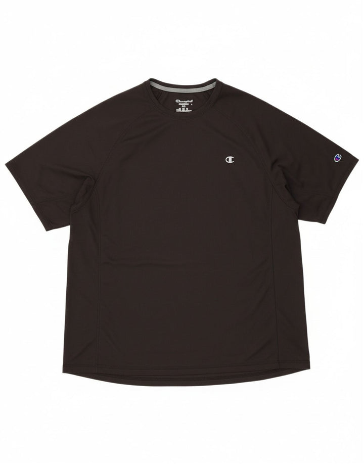 CHAMPION Mens T-Shirt Top 2XL Black Polyester Vintage Champion and Second-Hand Champion from Messina Hembry 