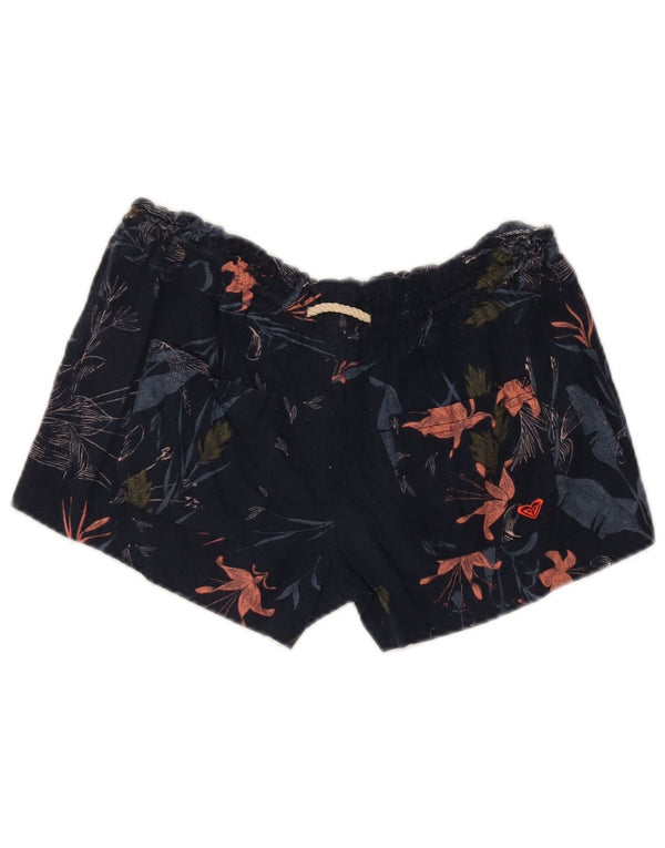 Roxy Womens Casual Shorts Small W27 Navy Blue Floral Flax