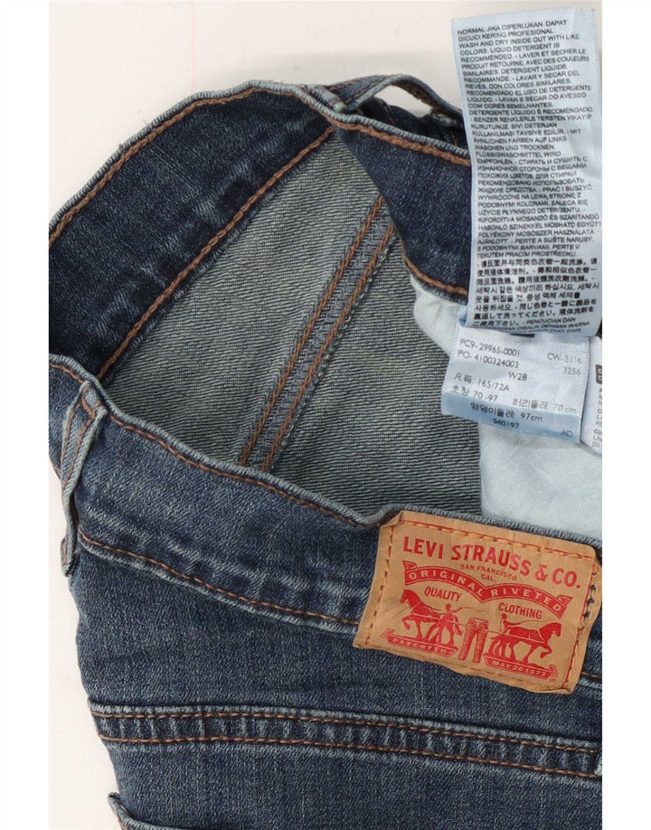 Женские джинсовые шорты Levi's W28, хлопковые, среднего синего цвета
