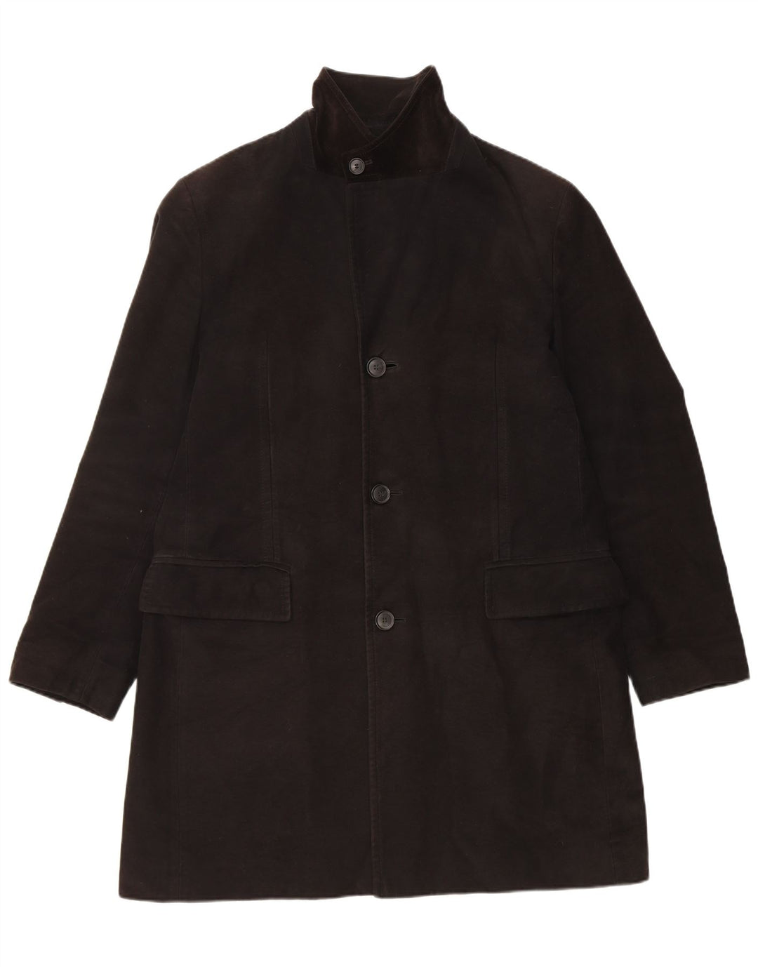 Hugo Boss Mens Overcoat EU 50 Large Black Cotton