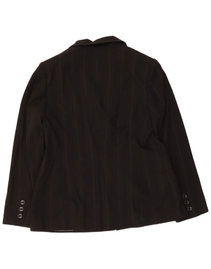 Marks & Spencer Womens 2 Button Blazer Jacket UK 16 Large Black Striped