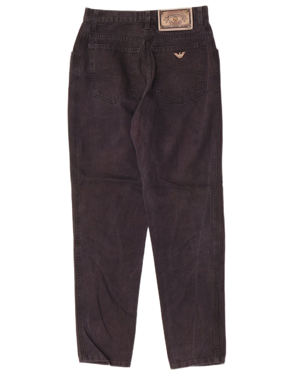 Jeans affusolati a vita alta da donna Armani W28 L29 cotone nero