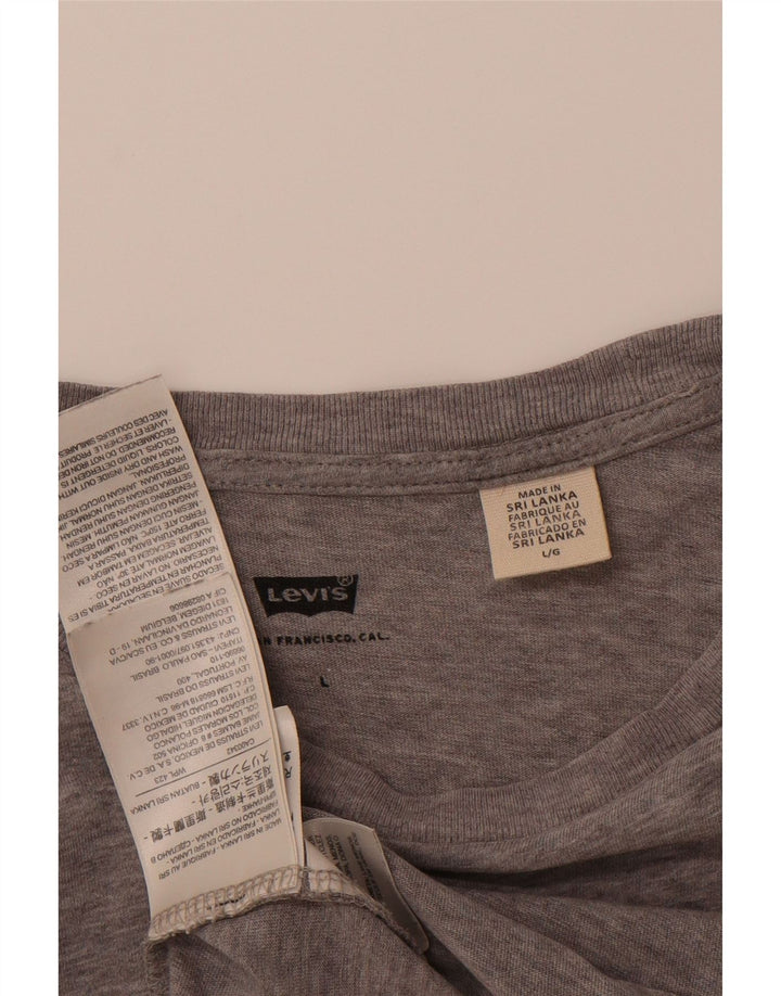 LEVI'S Mens Graphic T-Shirt Top Large Grey Cotton Vintage Levi's and Second-Hand Levi's from Messina Hembry 