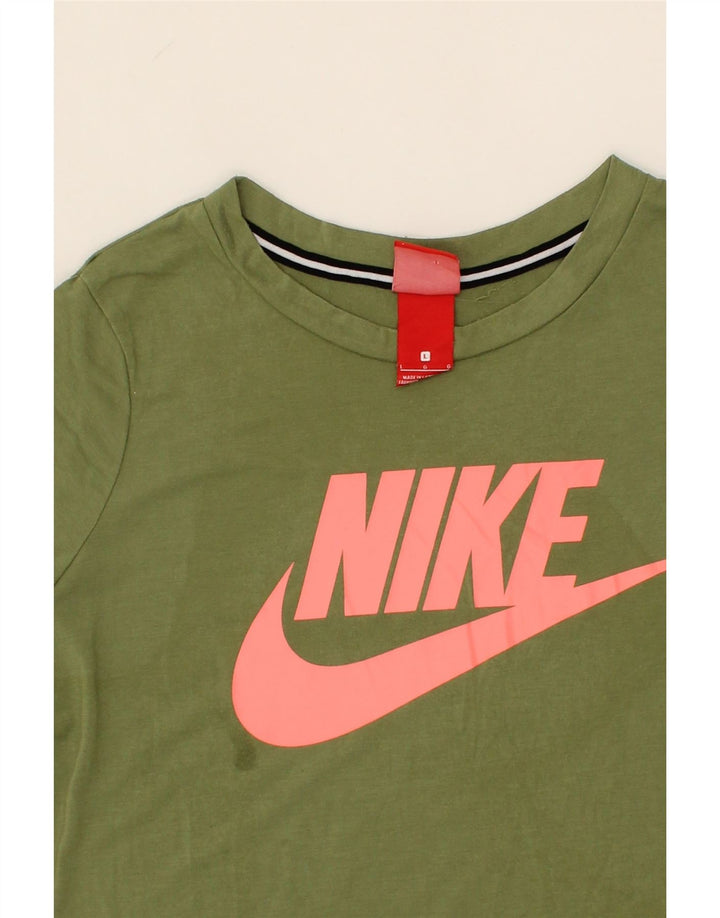 NIKE Womens Graphic T-Shirt Top UK 16 Large Green Polyester Vintage Nike and Second-Hand Nike from Messina Hembry 