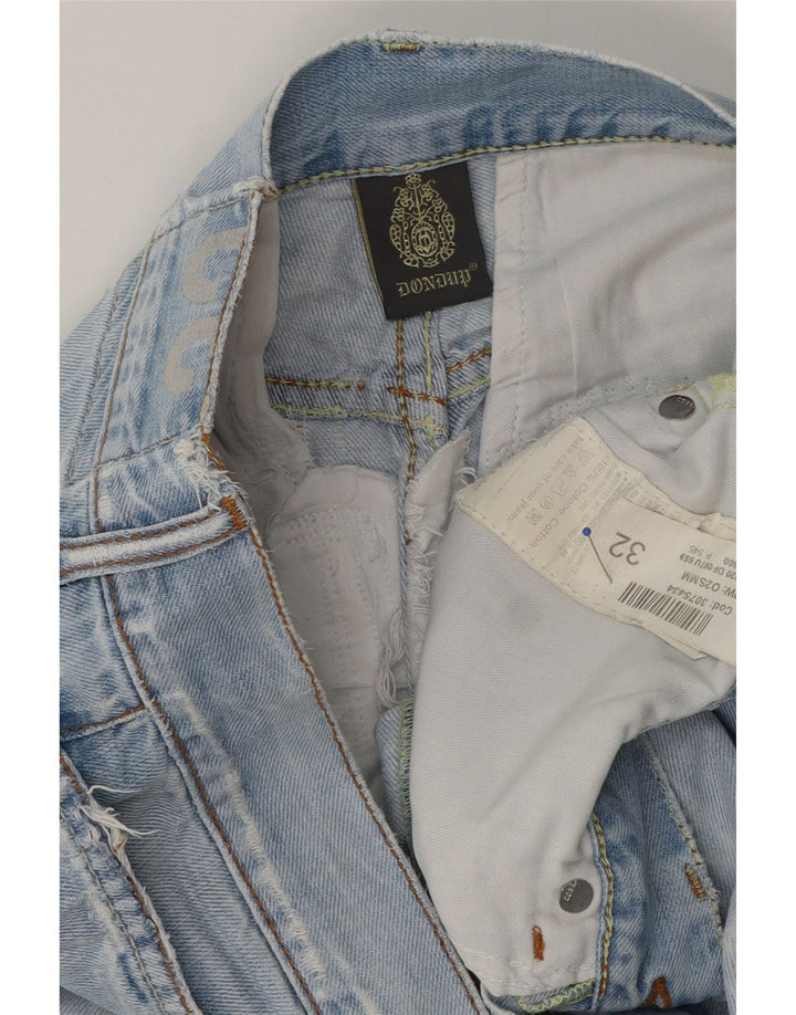 Dondup Mens Distressed Denim Shorts W32 Medium Blue Cotton