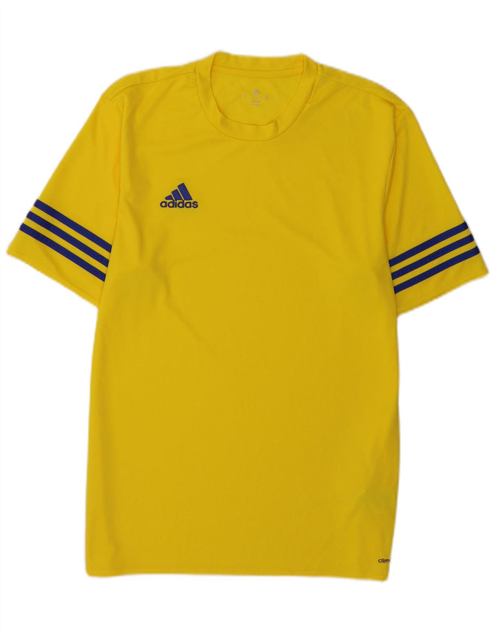 Adidas Mens Climalite T-Shirt Top Medium Yellow Polyester