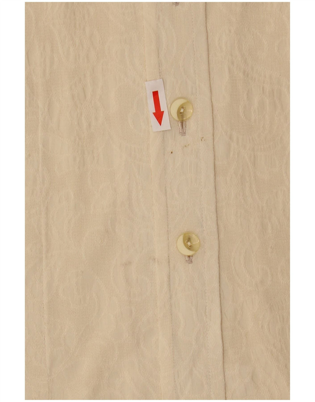 Vintage Womens See Through Shirt Blouse UK 14 Medium Beige