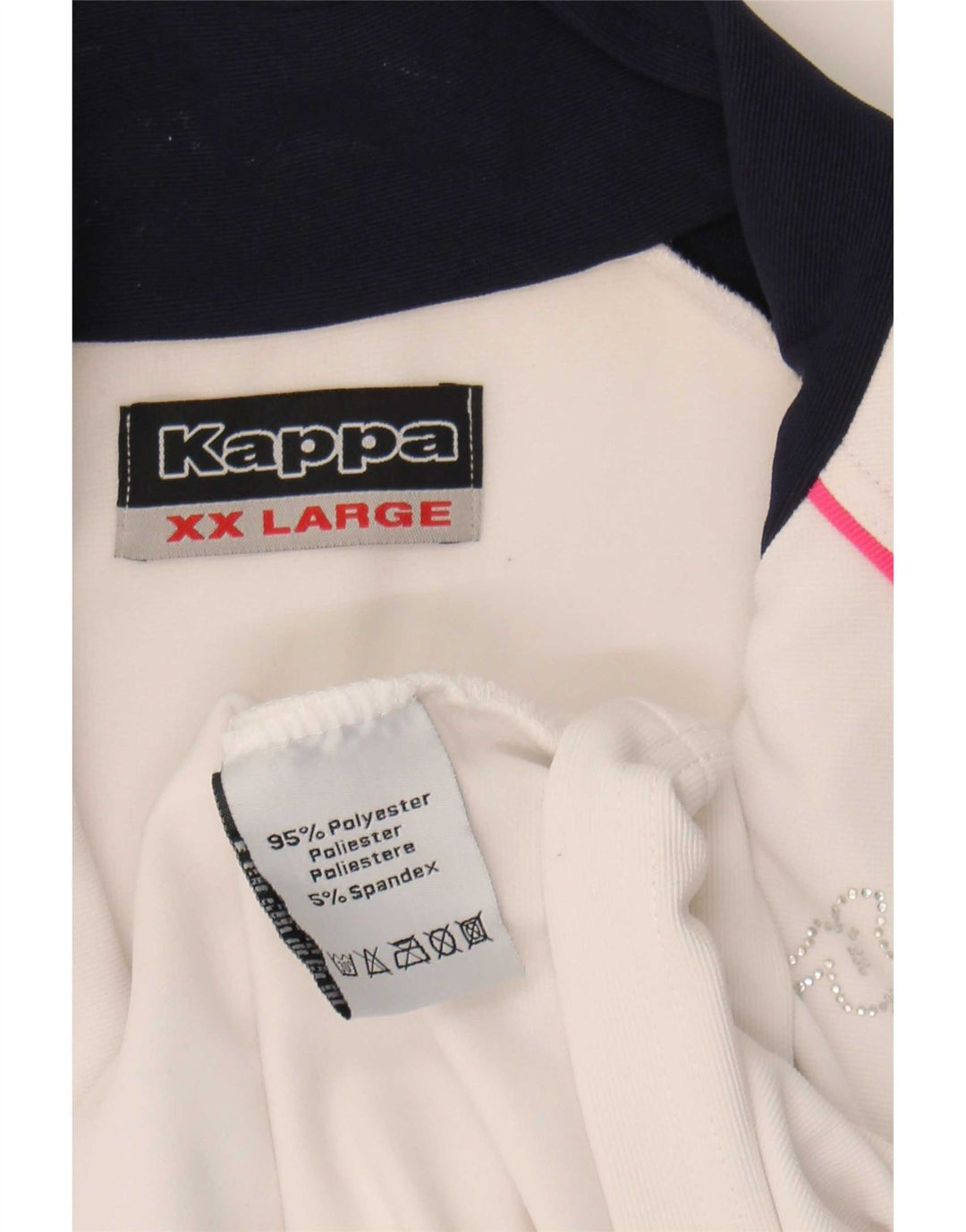 Kappa Veste de survêtement pour femme UK 20 2XL Blanc Colorblock Polyester