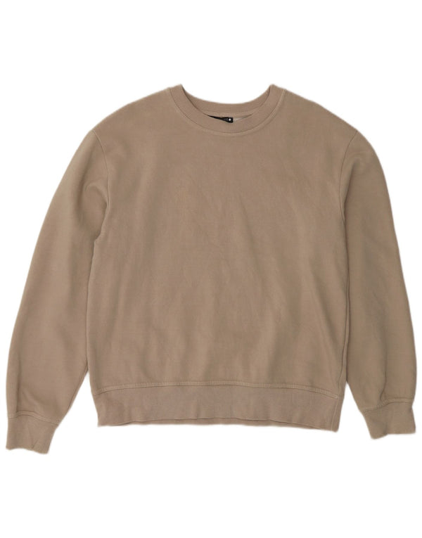 Zara Womens Oversized Sweatshirt Jumper UK 10 Small Beige Cotton