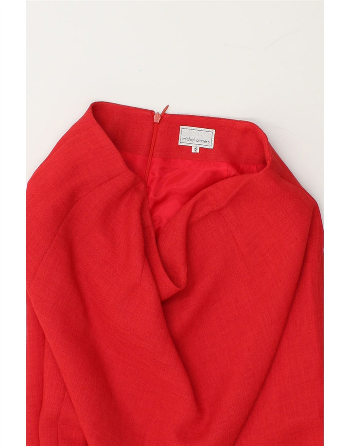 MICHEL AMBERS Womens Straight Skirt UK 12 Medium W28 Red Vintage Michel Ambers and Second-Hand Michel Ambers from Messina Hembry 