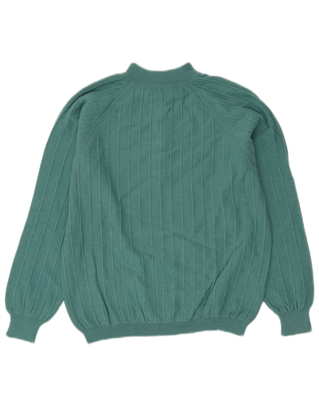 Maglione da donna VINTAGE con collo a bottoni UK 14 Verde medio