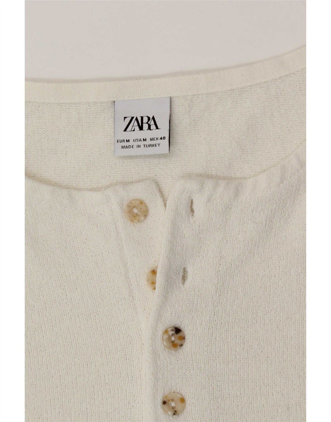 Zara Herre T-Shirt Top Medium Hvid