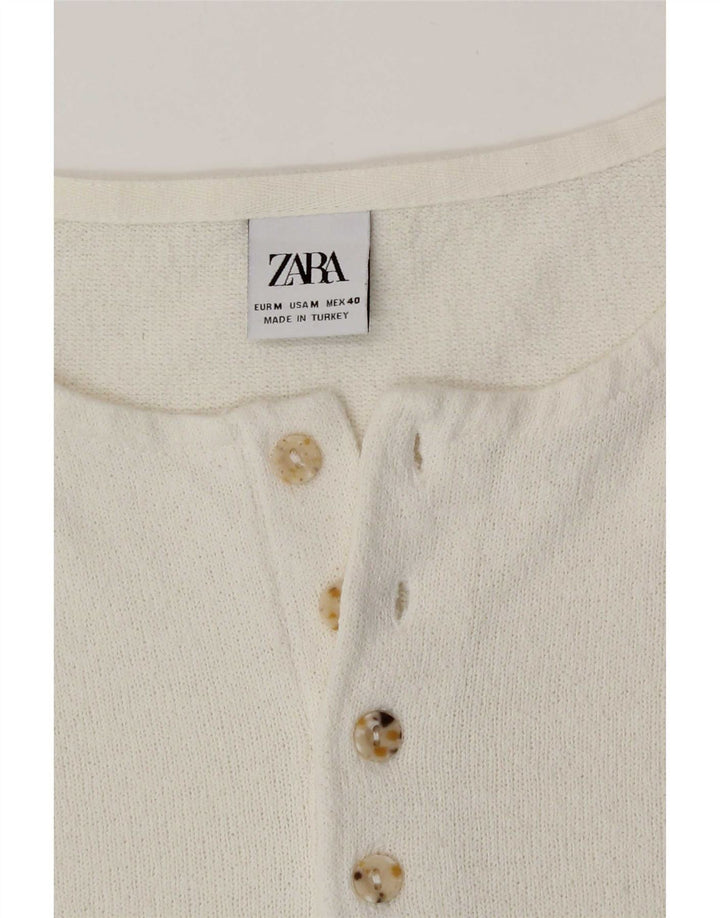 Zara Herre T-Shirt Top Medium Hvid