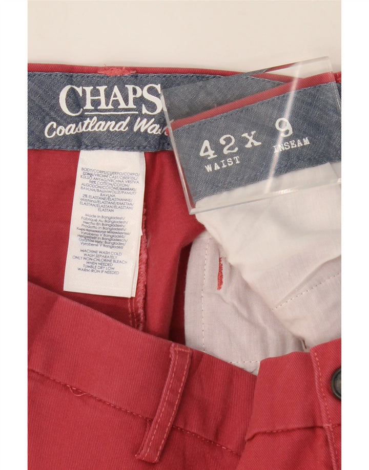 CHAPS Mens Chino Shorts W42 2XL Red Cotton Vintage Chaps and Second-Hand Chaps from Messina Hembry 