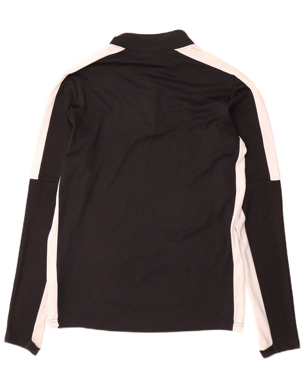 Nike Mens Dri Fit Zip Neck Top Long Sleeve Small Black Colourblock